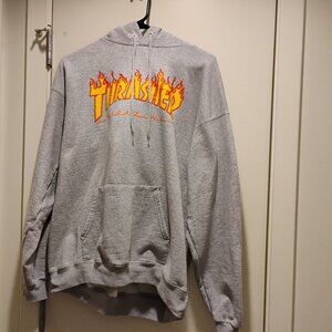 Thrasher Magazine Hoodie Mens Medium Skater Pocket Cotton Blend Gray